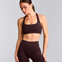 EasyLift™ Halter Bralette with Grey Logo | Plum Brown