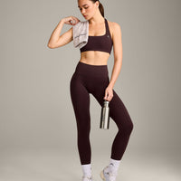 EasyLift™ Halter Bralette with Grey Logo | Plum Brown