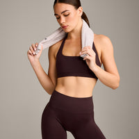 EasyLift™ Halter Bralette with Grey Logo | Plum Brown