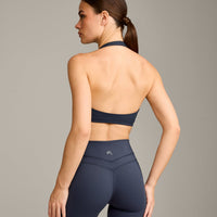 EasyLift™ Halter Bralette with Grey Logo | True Blue