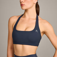 EasyLift™ Halter Bralette with Grey Logo | True Blue