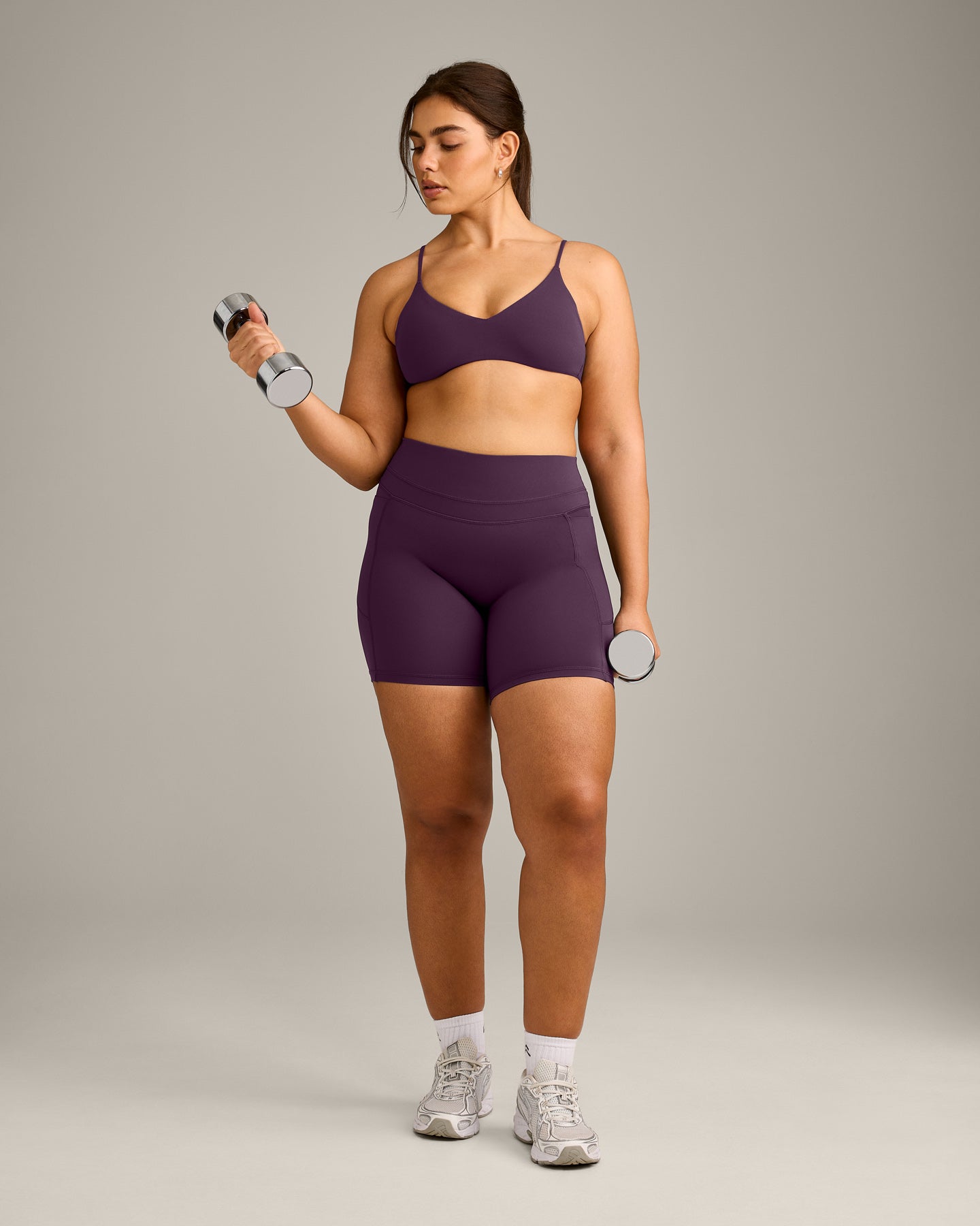 EasyLift™ Ultra Minimal Bralette with Grey Logo | Blackberry Purple