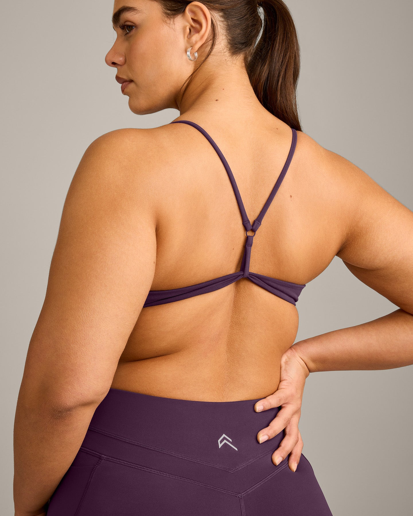 EasyLift™ Ultra Minimal Bralette with Grey Logo | Blackberry Purple