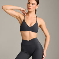 EasyLift™ Ultra Minimal Bralette with Grey Logo | Coal