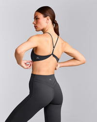 EasyLift™ Ultra Minimal Bralette with Grey Logo | Coal