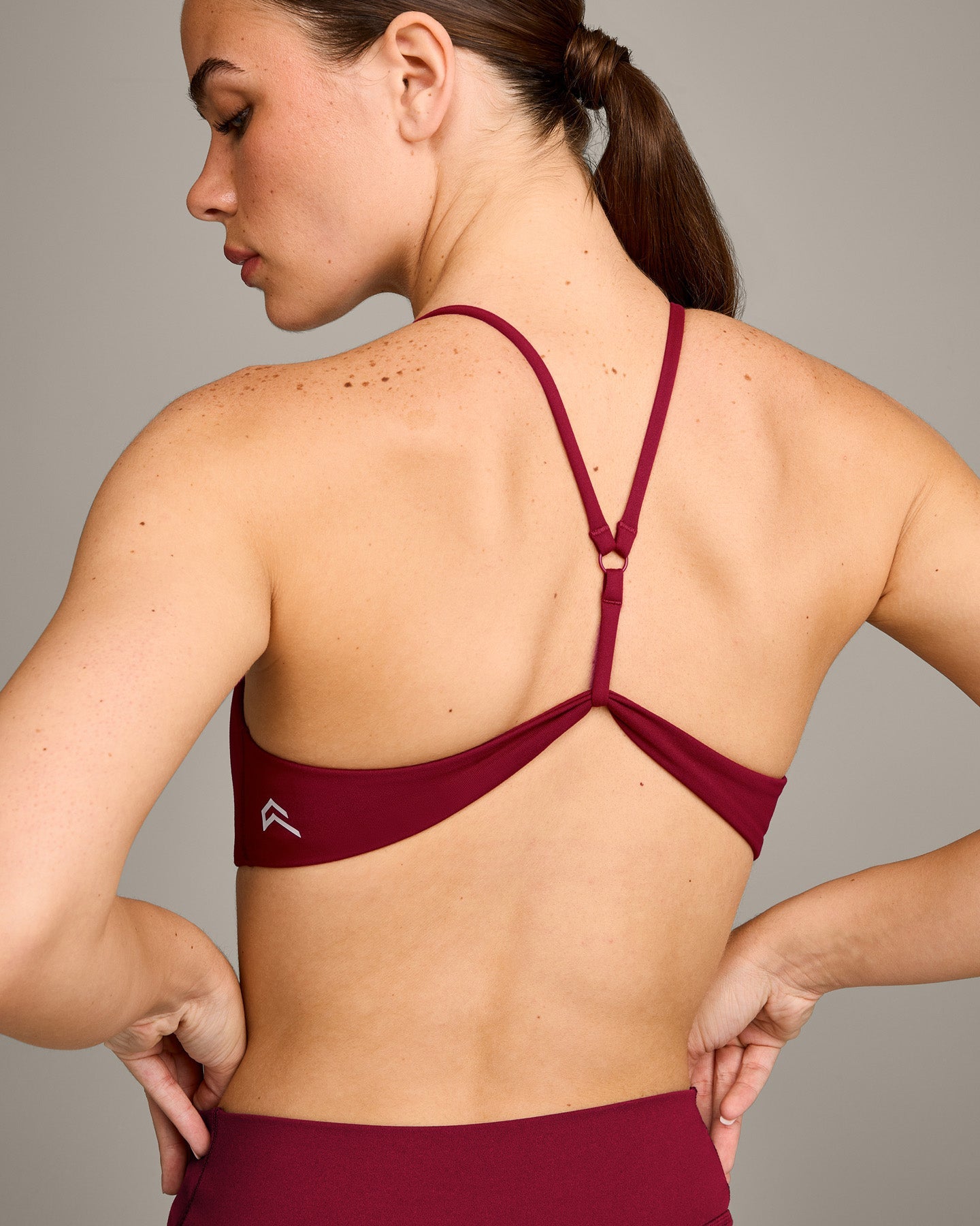 EasyLift™ Ultra Minimal Bralette with Grey Logo | Ruby Red
