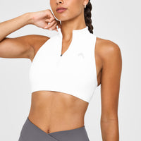 EasyLift™ Zip High Neck Sports Bra | White