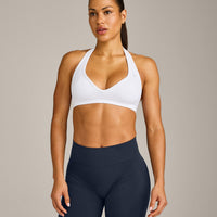 EffortlessLift™ Seamless Halter Neck Sports Bra New Branding | White