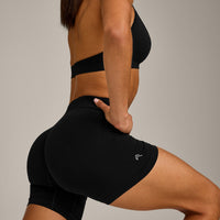EffortlessLift™ Seamless Mid Rise Shorts New Branding | Black
