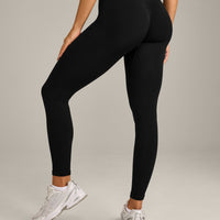 EnhanceLift™ Seamless Leggings with Grey Logo | Black