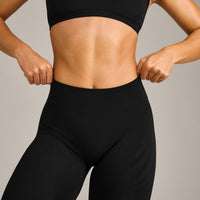 EnhanceLift™ Seamless Leggings with Grey Logo | Black