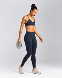 EnhanceLift™ Seamless Leggings with Grey Logo | True Blue