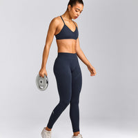 EnhanceLift™ Seamless Leggings with Grey Logo | True Blue