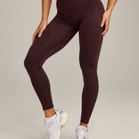 EnhanceLift™ Seamless Leggings with Grey Logo | Plum Brown