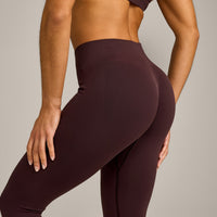 EnhanceLift™ Seamless Leggings with Grey Logo | Plum Brown