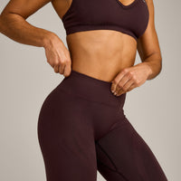 EnhanceLift™ Seamless Leggings with Grey Logo | Plum Brown