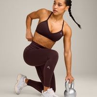 EnhanceLift™ Seamless Leggings with Grey Logo | Plum Brown