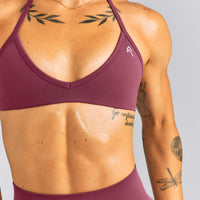 EnhanceLift™ Seamless Minimal Halter Neck Bralette New Branding | Burnt Maroon Red