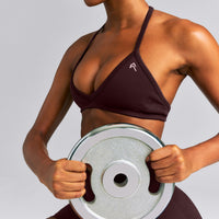 EnhanceLift™ Seamless Minimal Halter Neck Bralette New Branding | Plum Brown