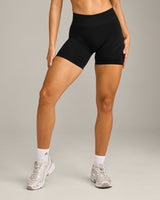 EnhanceLift™ Seamless Shorts with Grey Logo | Black