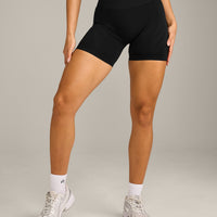 EnhanceLift™ Seamless Shorts with Grey Logo | Black