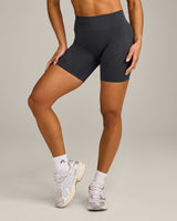 EnhanceLift™ Seamless Shorts with Grey Logo | Coal