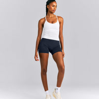 EnhanceLift™ Seamless Strappy Racer Tank Top with Built in Bra New Branding | White