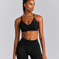 EnhanceLift™ Seamless Strappy Sports Bra New Branding | Black