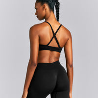EnhanceLift™ Seamless Strappy Sports Bra New Branding | Black