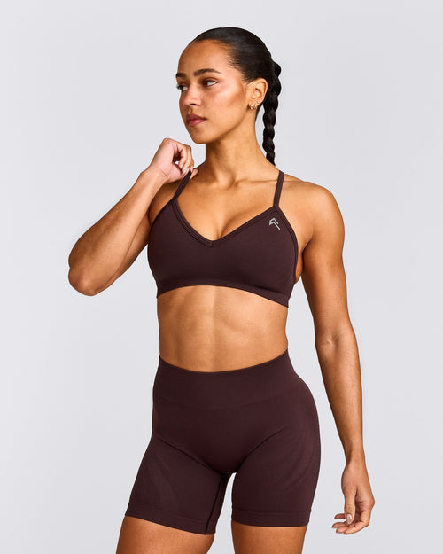 EnhanceLift™ Seamless Strappy Sports Bra | Plum Brown