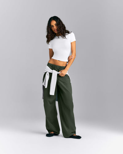 Fitted Cotton Short Sleeve Crew Neck T-Shirt | White