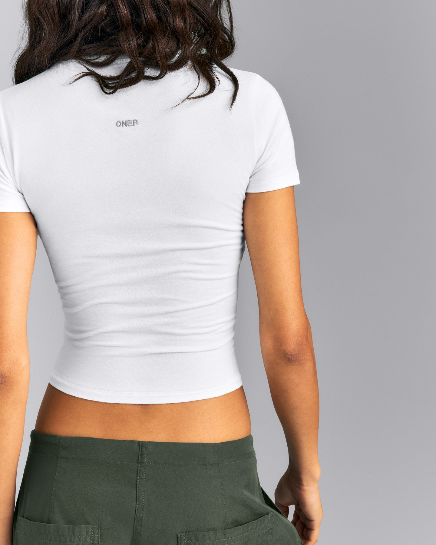 Fitted Cotton Short Sleeve Crew Neck T-Shirt | White