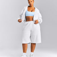 Foundations All Season Cropped Zip Up Hoodie New Branding | Grey Marl