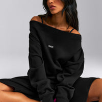 Foundations All Season Crossover Boat Neck Sweatshirt New Branding | Black