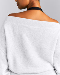 Foundations All Season Crossover Boat Neck Sweatshirt | Grey Marl