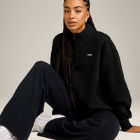 Foundations Cosy 1/4 Zip Sweatshirt | Black