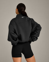 Foundations Cosy 1/4 Zip Sweatshirt | Soft Black