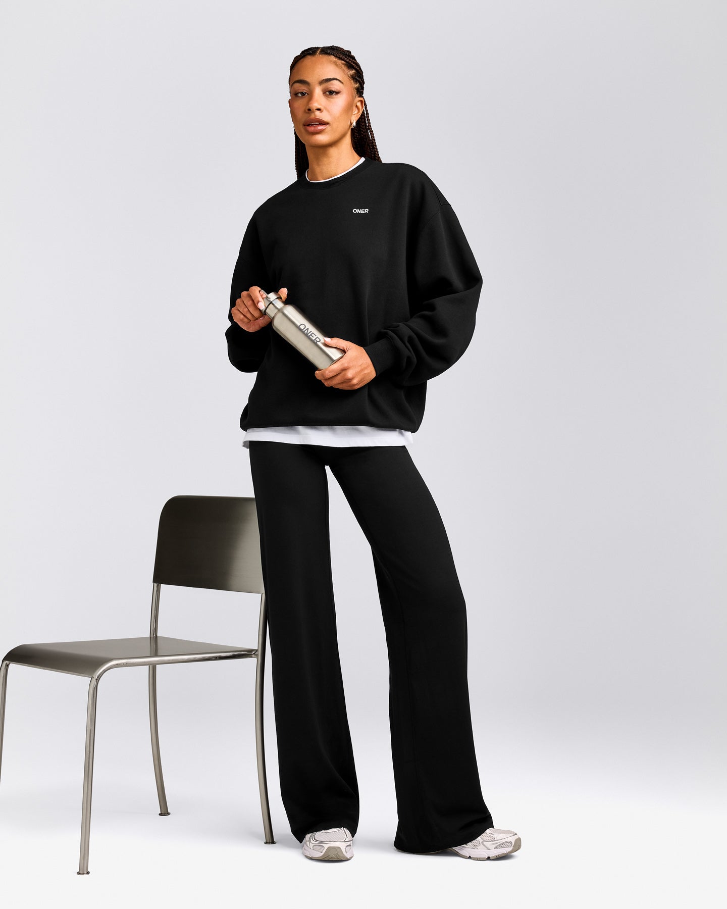 Foundations Cosy Crew Neck Sweatshirt | Black