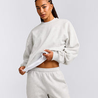 Foundations Cosy Crew Neck Sweatshirt | Light Grey Marl