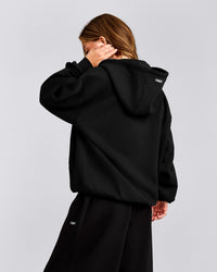Foundations Cosy Oversized Zip Up Hoodie | Black