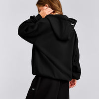 Foundations Cosy Oversized Zip Up Hoodie | Black
