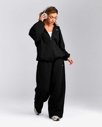 Foundations Cosy Oversized Zip Up Hoodie | Black