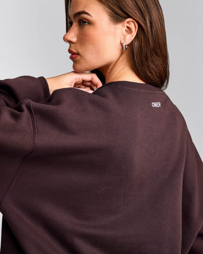 Foundations Cosy Oversized Sweatshirt | Plum Brown
