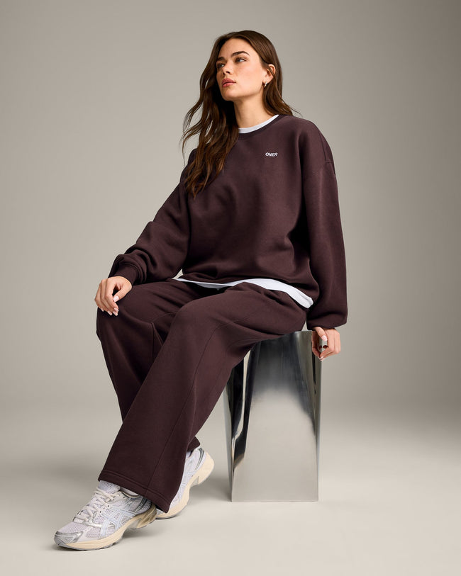 Foundations Cosy Oversized Sweatshirt | Plum Brown