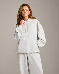 Foundations Cosy Oversized Hoodie | Light Grey Marl