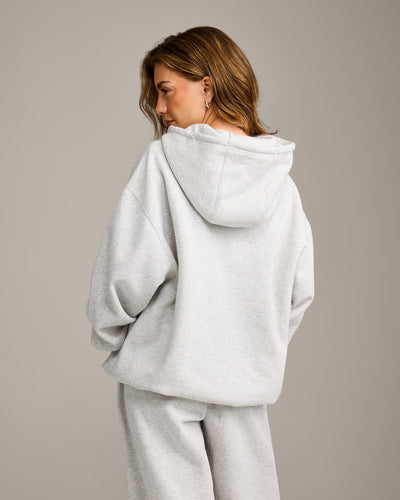 Foundations Cosy Oversized Hoodie | Light Grey Marl