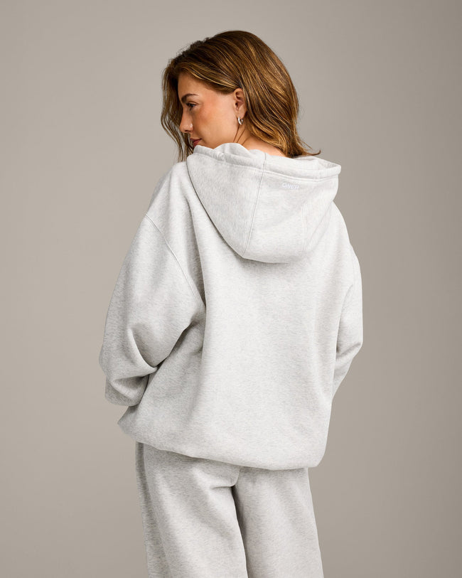 Foundations Cosy Oversized Hoodie | Light Grey Marl