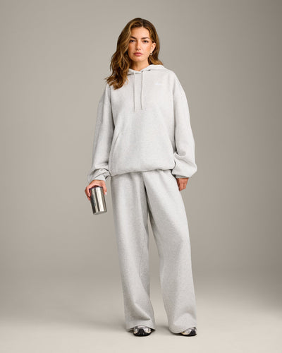 Foundations Cosy Oversized Hoodie | Light Grey Marl