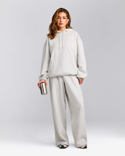 Foundations Cosy Oversized Hoodie | Light Grey Marl