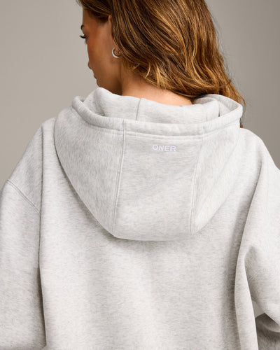 Foundations Cosy Oversized Hoodie | Light Grey Marl